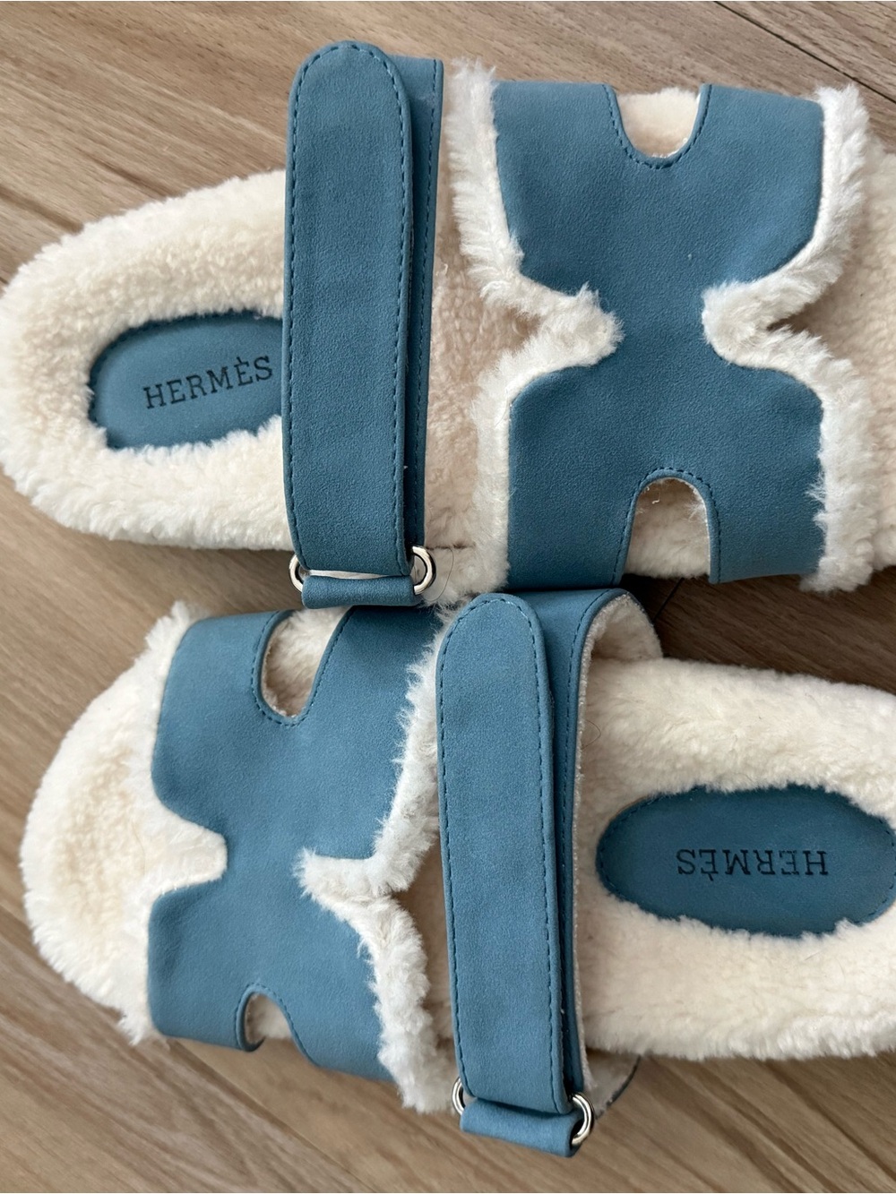 Hermes Blue Chypre Sandals - Picture 3 of 8